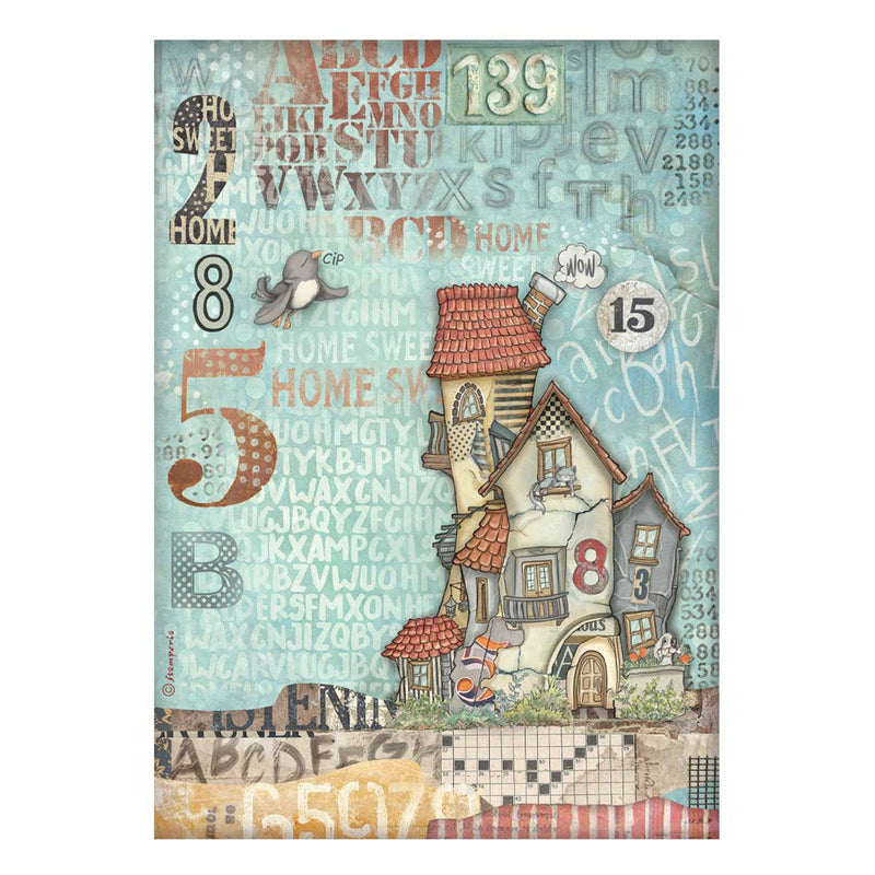 Stamperia Rice Paper Sheet A4 - Furry Friends House