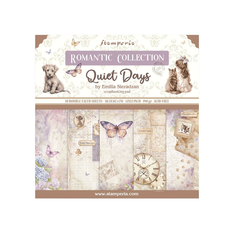 Stamperia Double-Sided Paper Pad 12"x 12" 10/Pkg - Quiet Days