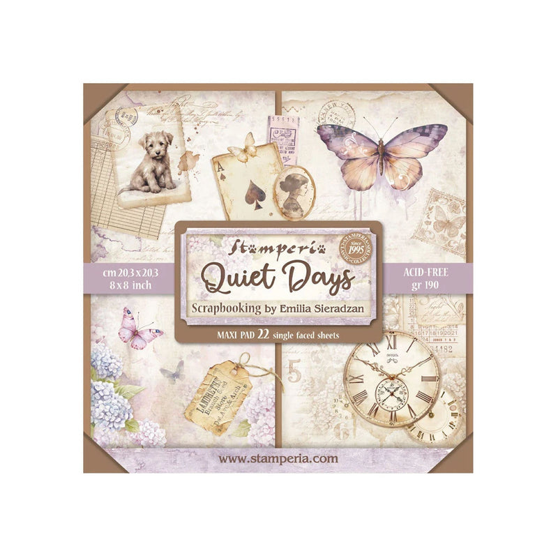 Stamperia - 8 x 8 - Maxi pad 22 single sided paper pad - Quiet Days