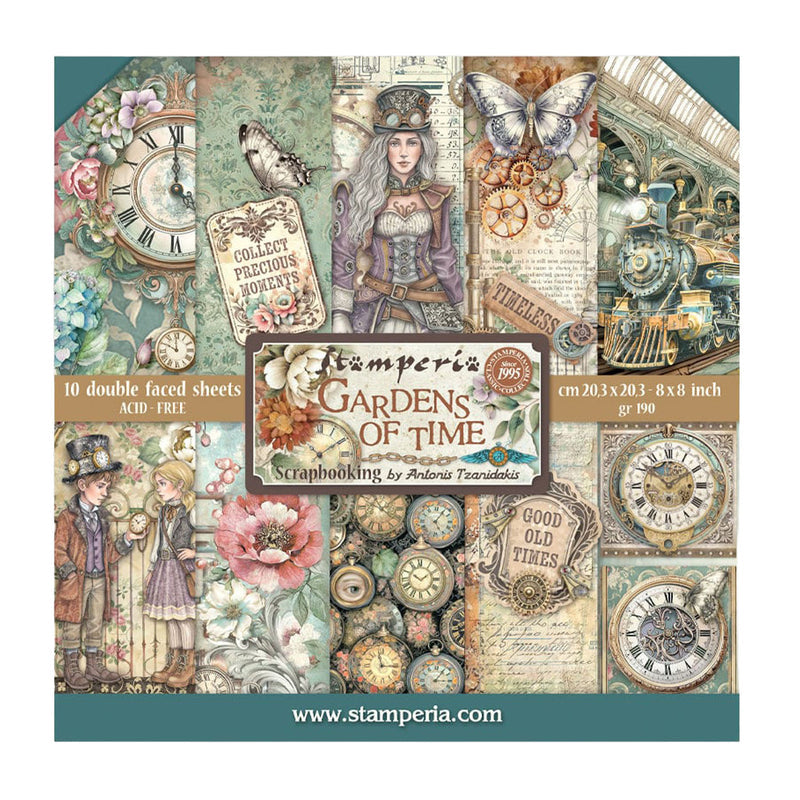 Stamperia -8 x 8 paper pad - Garden of Time