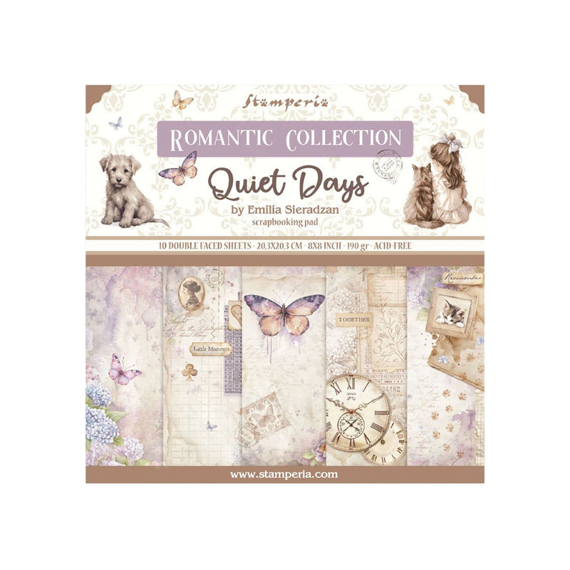 Stamperia - 8 x 8 - 10 double sided paper pad - Quiet Days