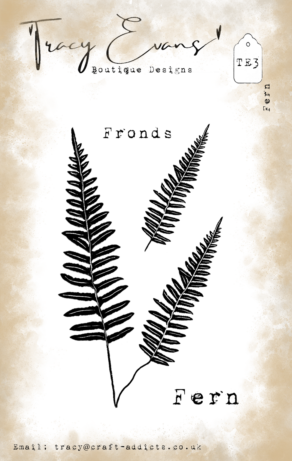 Tracy Evans TE3 - Fronds Fern A7 Stamp