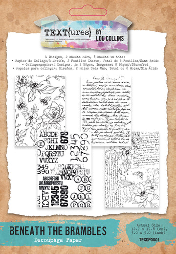 Arden -Text(ures) - Decoupage Paper - Beneath the Brambles