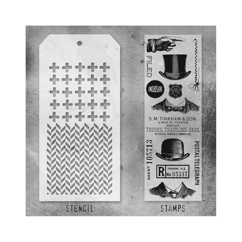 Tim Holtz Mixed Media - Stamps Stencil Set - THMM116