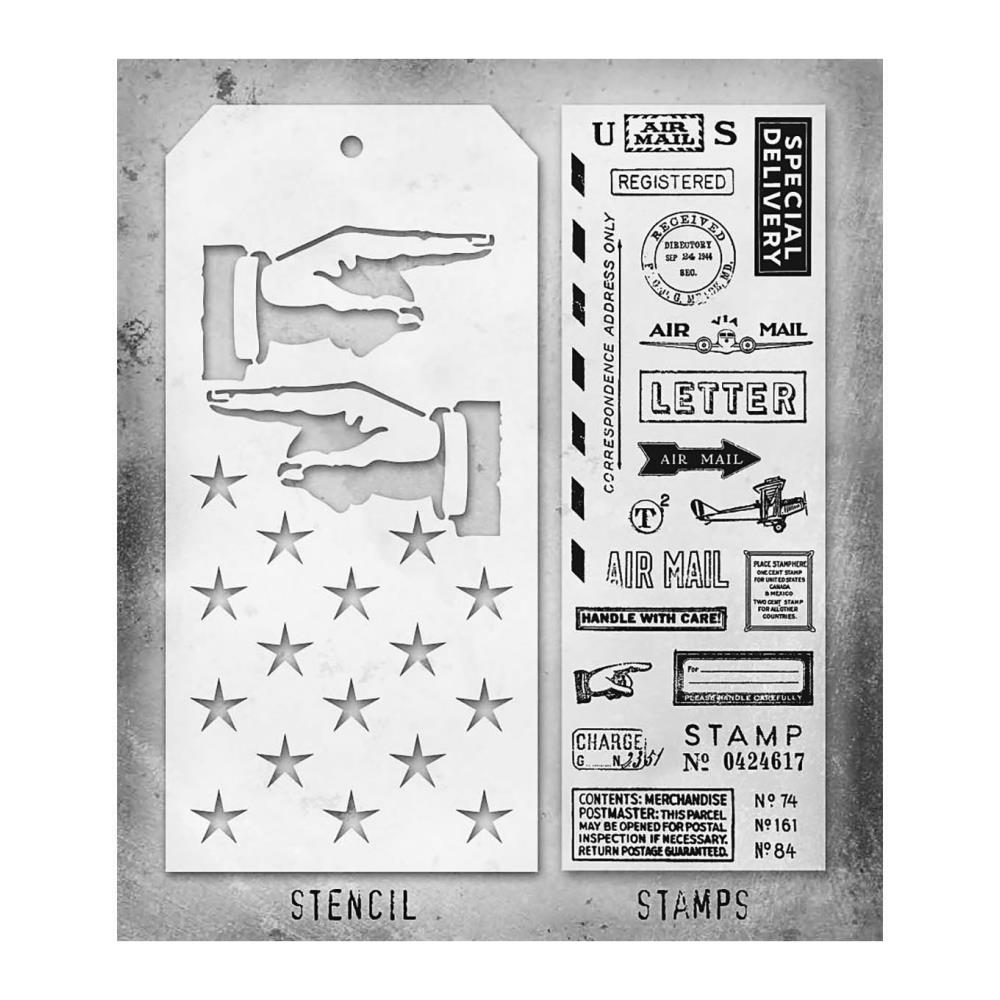 Tim Holtz Mix Media Set Stamps and Stencils (41)