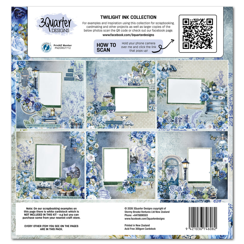 3Quarter Designs - 12 x 12 paper Collection - Twilight Ink