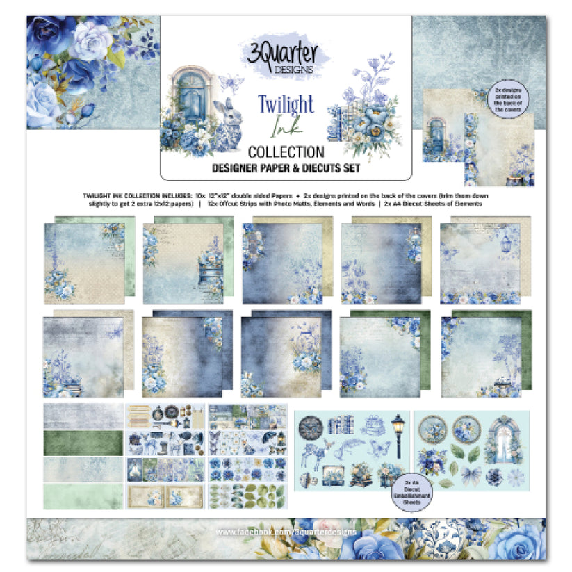 3Quarter Designs - 12 x 12 paper Collection - Twilight Ink
