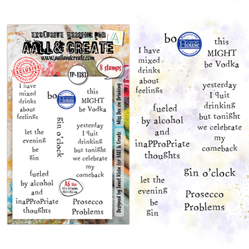 AALL & Create TP-1383 Prosecco Problems Clear Stamp Set