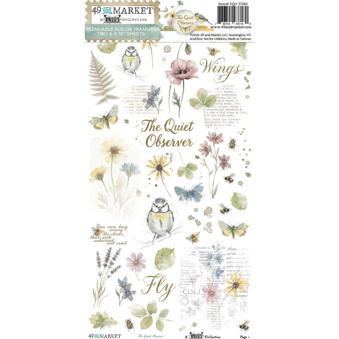 49 and Market – The Quiet Observer – Blendable Rub-On Transfers
