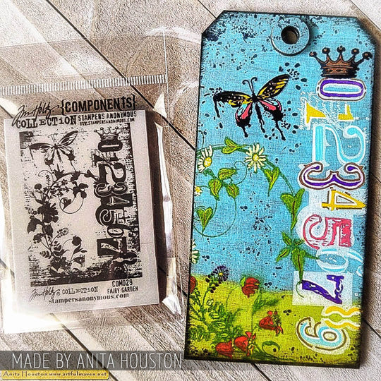 Tim Holtz Cling Rubber Components Stamp Fairy Garden com029