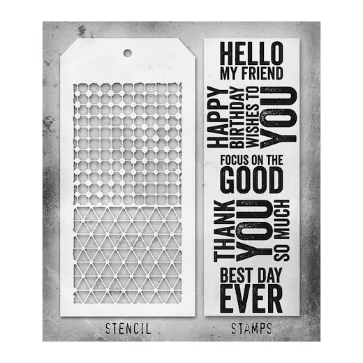 Tim Holtz Mixed Media - Stamps Stencil Set -