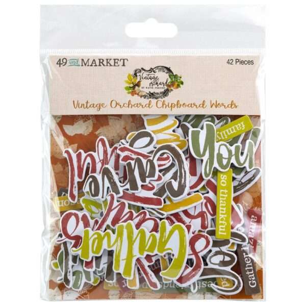 49 and Market Vintage Orchard Chipboard Words