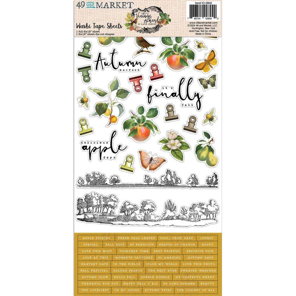 49 and Market Vintage Orchard Washi Tape Sheets