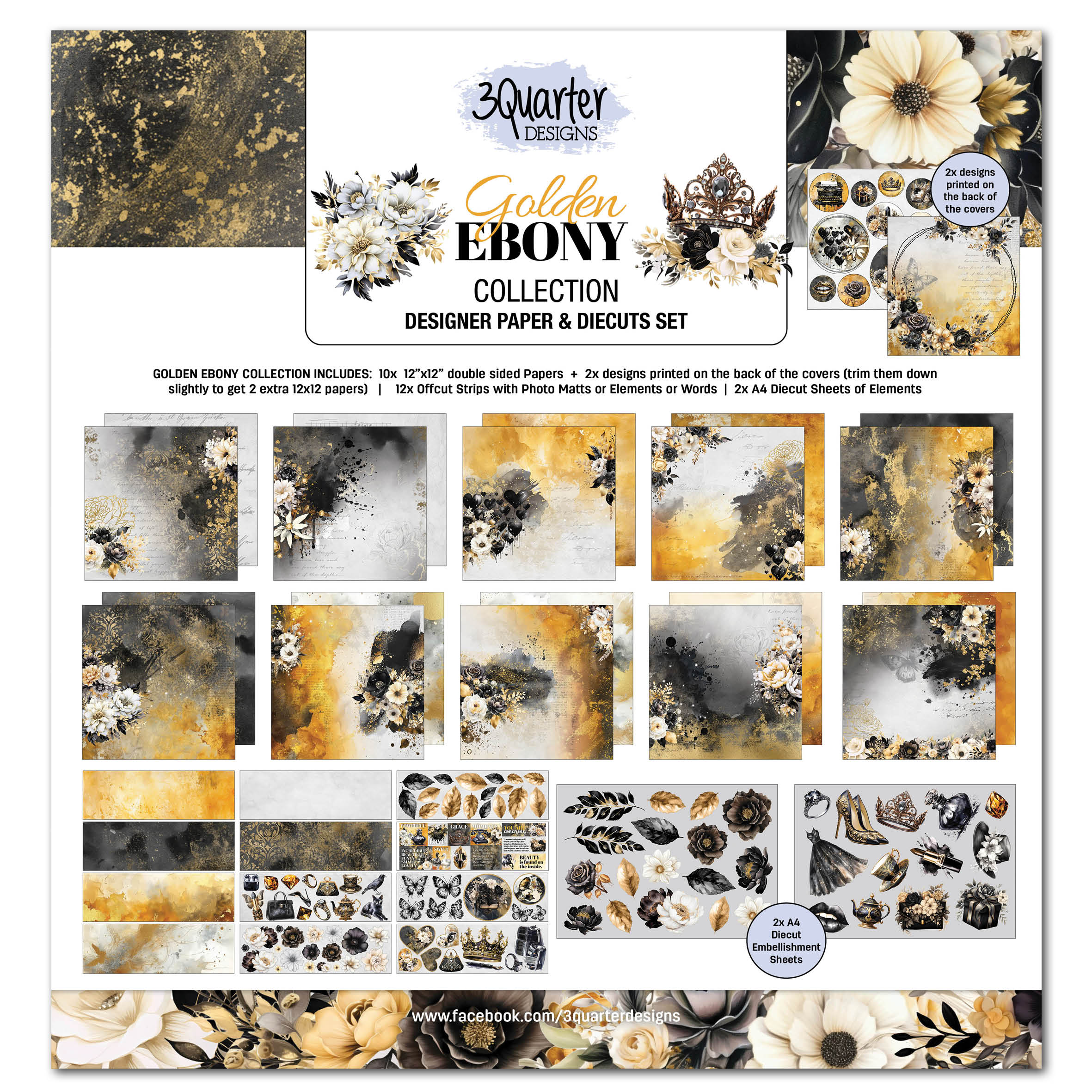 3Quarter - Golden Ebony 12 x 12 Collection Pack