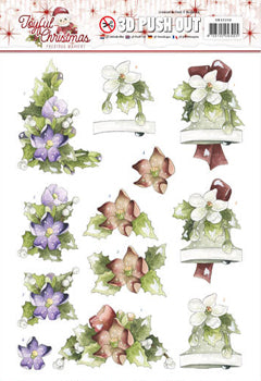 3D Push Out for Cards Joyful Christmas – Christmas Rose