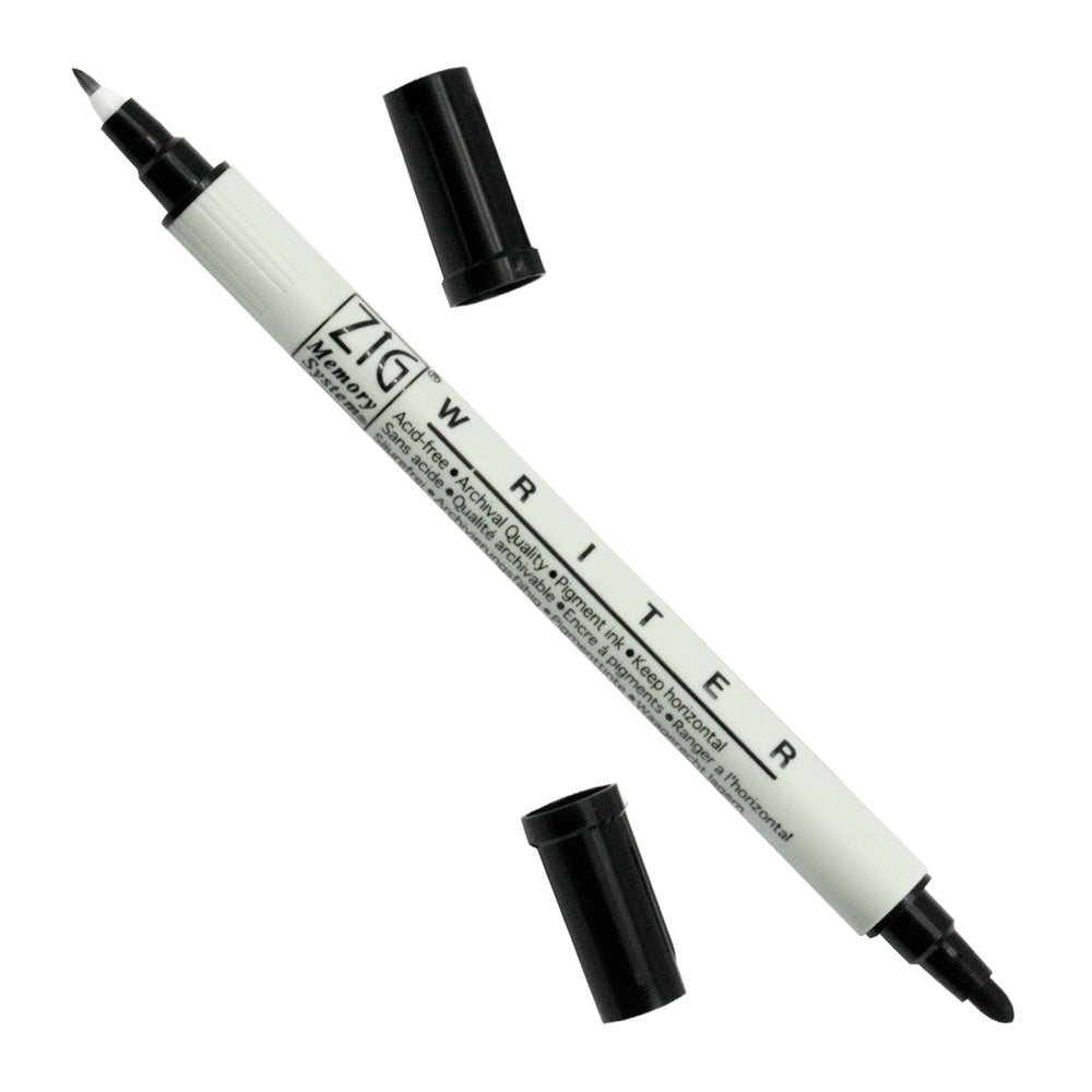 Zig Writer Metallic Silver Pure Black