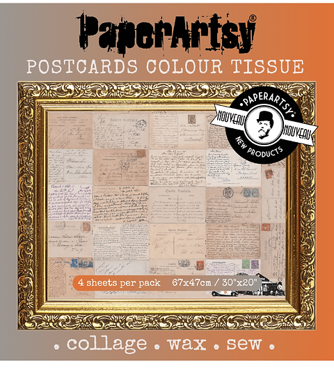 PaperArtsy - Printed Tissue - Postcards PT13