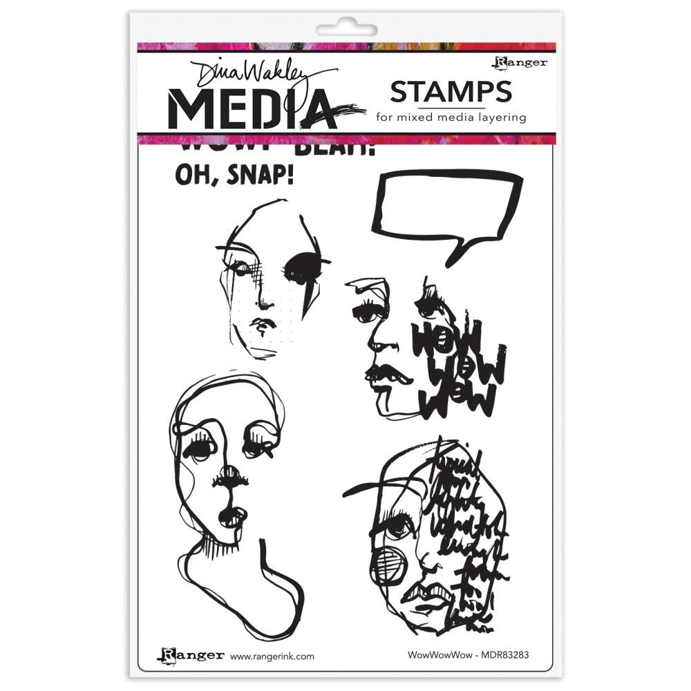 Dina Wakley Media Stamp - Wow Wow Wow
