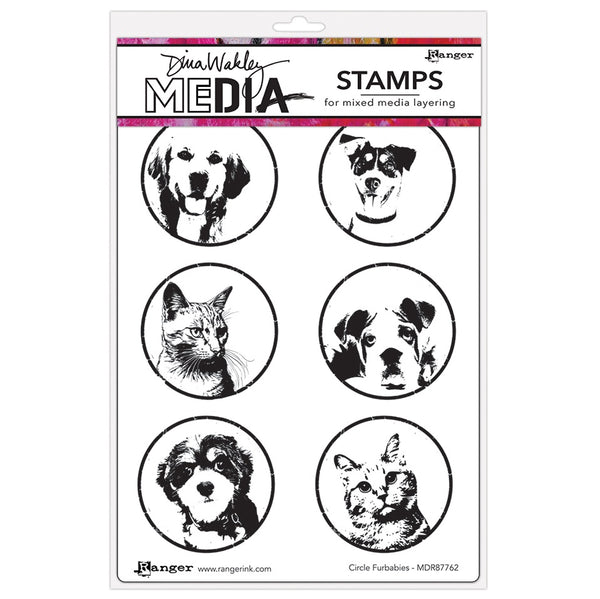Dina Wakley MEdia - Stamps -Circle Furbabies