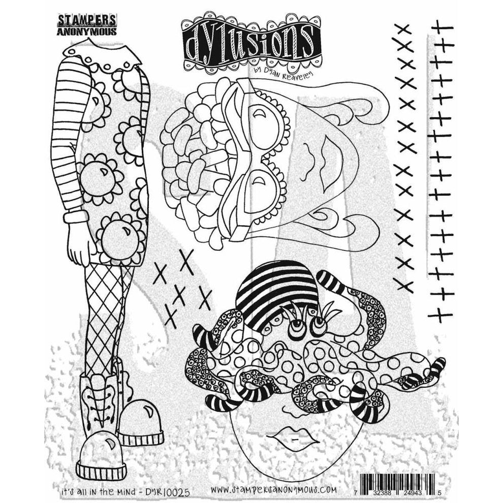 Dylusions Rubber Stamps - Its lll in the mind