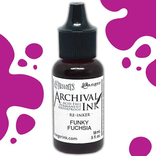Dylusions - Archival Ink Reinker 18ml Bottle -Funky Fushia