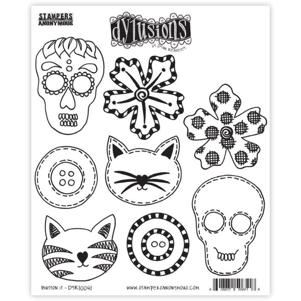 Dylusions by Dyan Reaveley - Cling Stamps - Button It