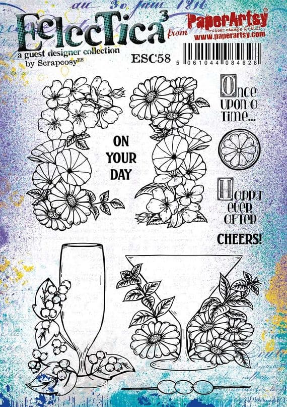 PaperArtsy Eclectica³ ESC58 Stamp Set – Floral Celebration by Scrapcosy