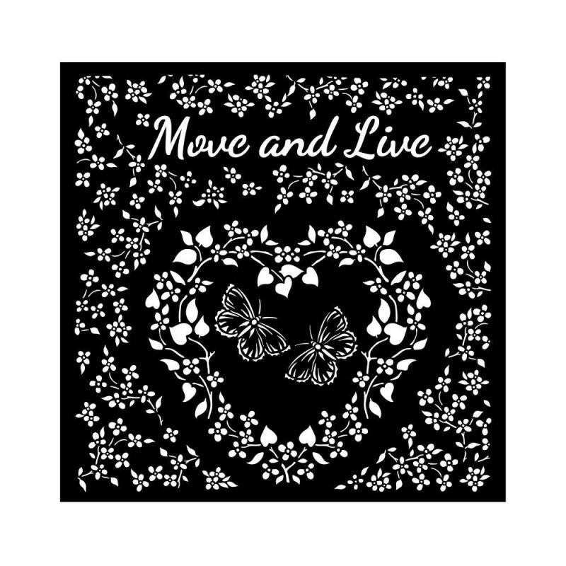 Stamperia Stencil - Sunflower Art 18 x 18cm -Move and live heart