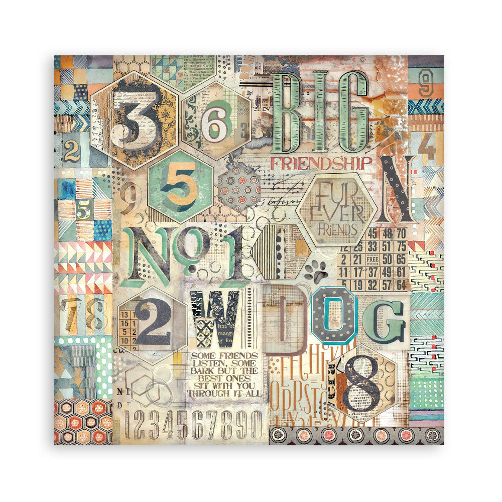 Stamperia Single-Sided Paper Pad 12" x 12" 22/pkg - Furry Friends