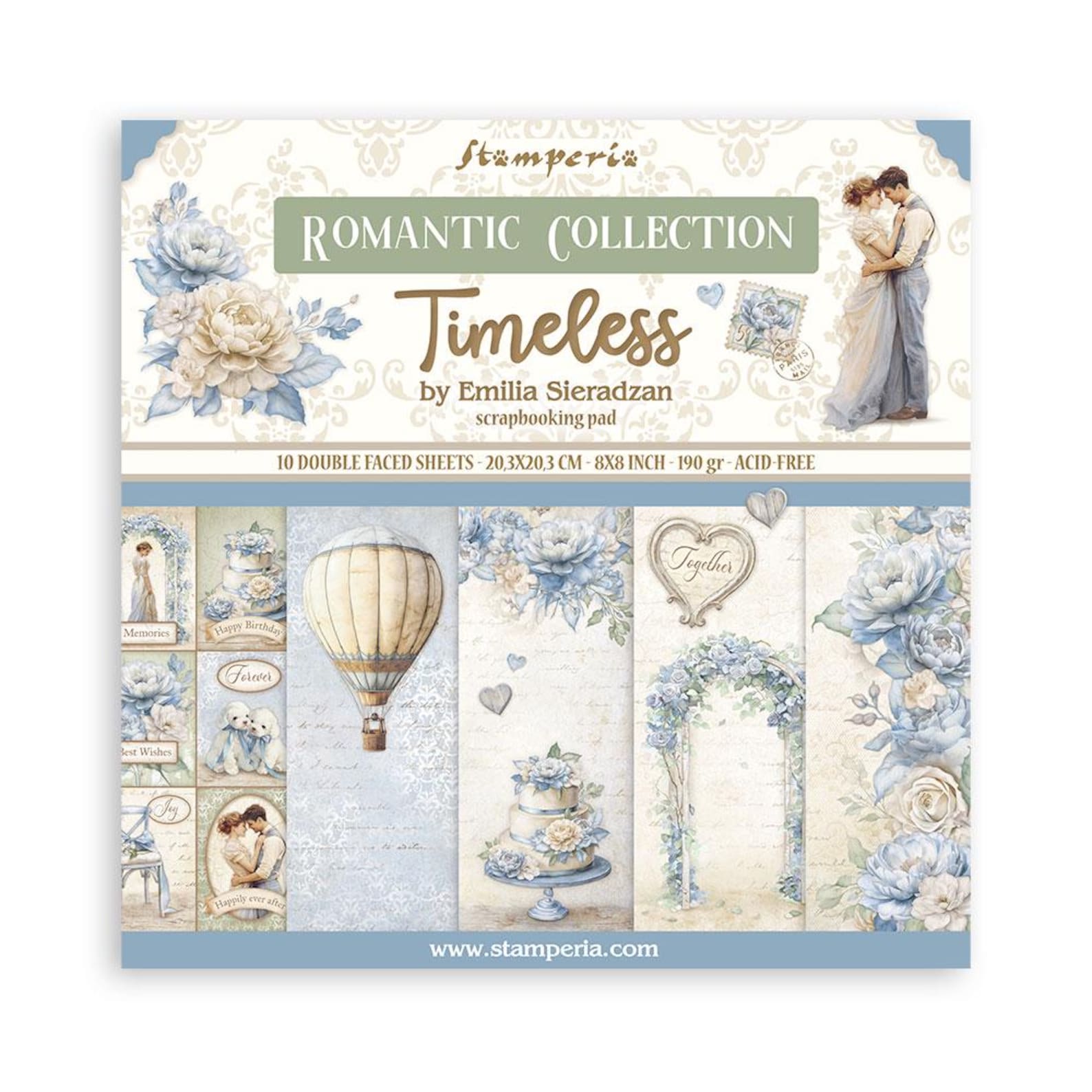 Stamperia - Timeless 8 x 8 - 10 sheet paper pad