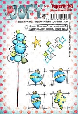 PaperArtsy JOFY 148 Stamp Set – Christmas Baubles & Festive Foliage