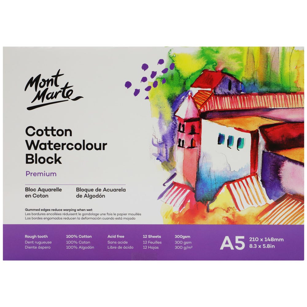 Mont Marte Cotton Watercolour Block A5