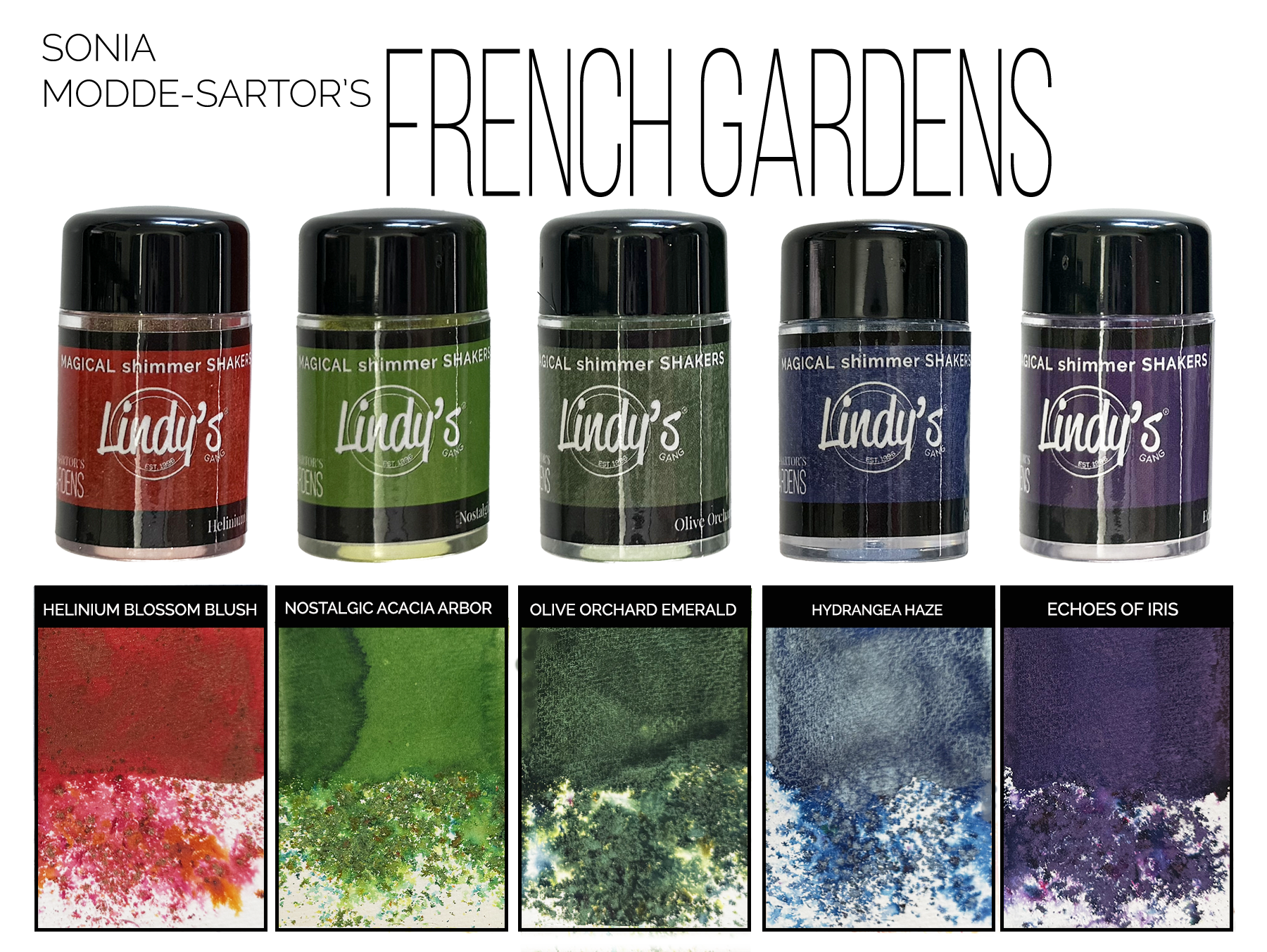 LINDY'S GANG magical shaker set .. Sonia Modde- Sartors French Gardens