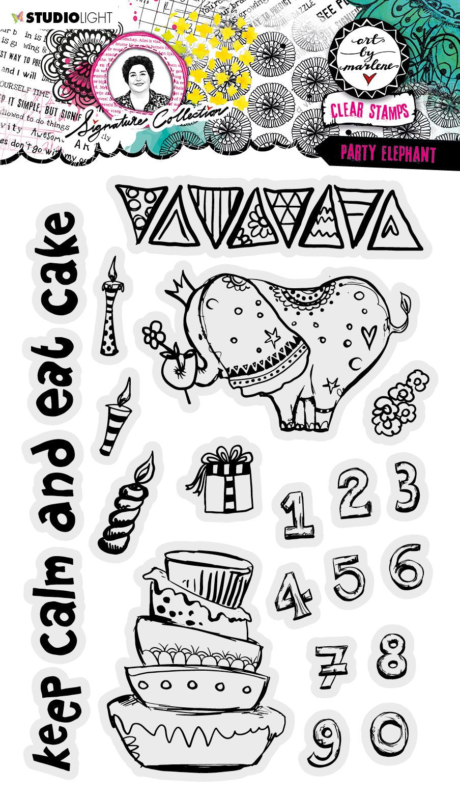 Art By Marlene - Clear Stamp - Party Elephant