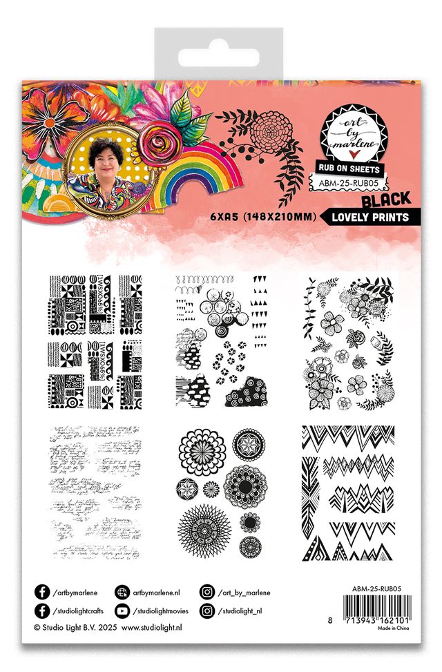 Art By Marlene - Rub on - Lovely Prints Black