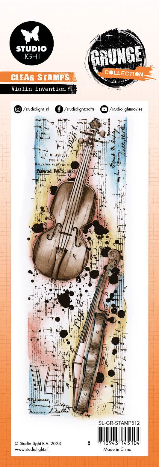 Studio Light Grunge Collection - Stamp Violin Invention