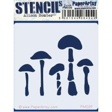 PaperArtsy Alison Bomber Mini Stencil 039 - Woodland Mushrooms