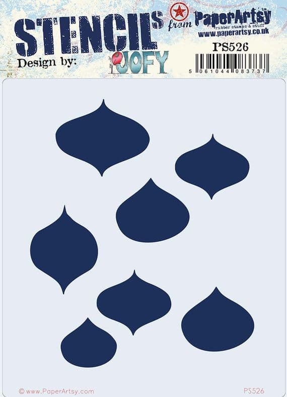 PaperArtsy JOFY Stencil PS526 – Scattered Christmas Baubles
