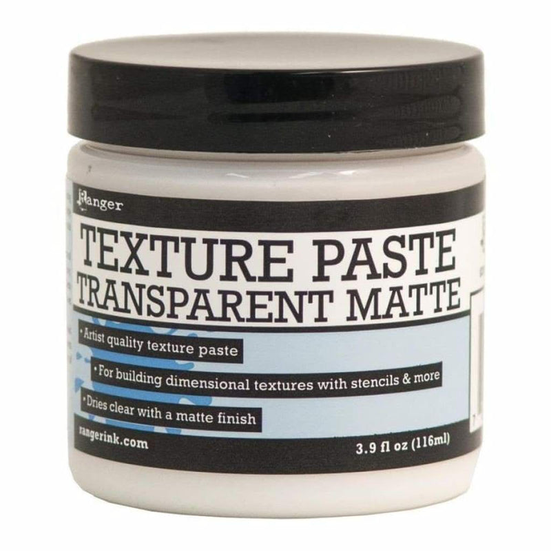 Ranger Texture Paste Transparent Matte 116 mL jar for building dimensional textures with stencils