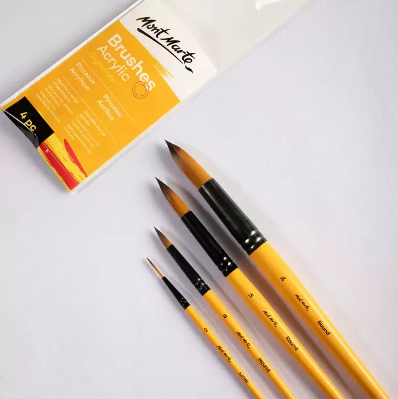 Mont Marte Acrylic Brushes Set 4