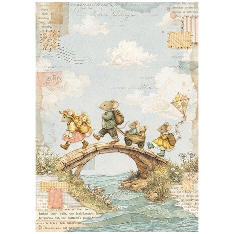 Stamperia Cozy Family A4 Rice Paper - The Bridge