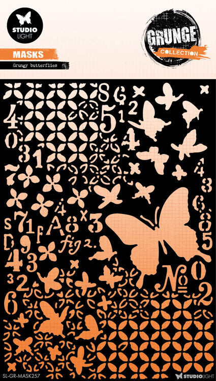 Studio Light Grunge Collection Grungy Butterflies stencil