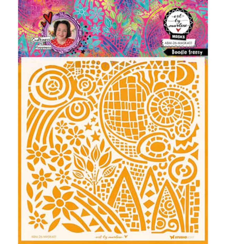 Art by Marlene ABM-26-MASK401 Doodle Frenzy Mask Stencil
