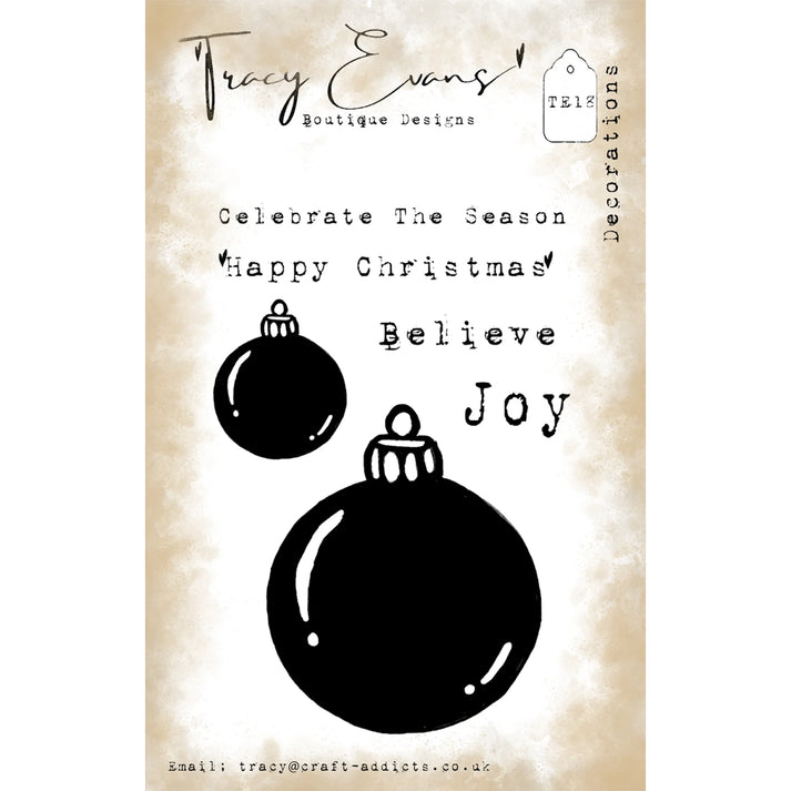 Tracy Evans TE18 - Decorations A7 Stamp