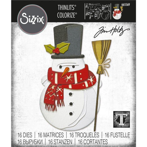 sizzix - Tim Holtz Thinlits Colorize Dies by Sizzix - Winston the Snowman