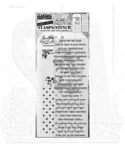 Tim Holtz Mixed Media - Stamps Stencil Set - Noteworthy