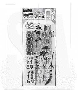 Tim Holtz Mixed Media - Stamps Stencil Set -Wild Flowers