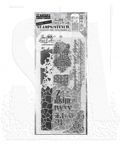 Tim Holtz Mixed Media - Stamps Stencil Set - Fragments