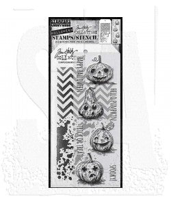 Tim Holtz Mixed Media - Stamps Stencil Set - Pumpkin Head