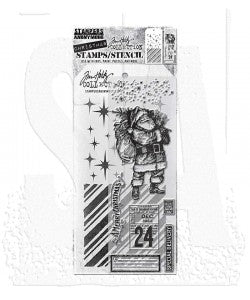 Tim Holtz Mixed Media - Stamps Stencil Set - Vintage Holidays
